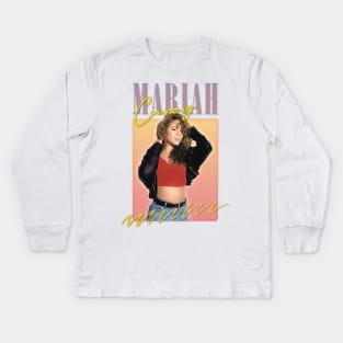 Mariah -- 90s Vintage Aesthetic Design Kids Long Sleeve T-Shirt